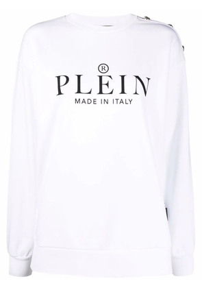 Philipp Plein logo-print crew neck sweatshirt - White