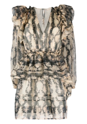 Ulla Johnson Adelaide abstract-print silk minidress - Neutrals