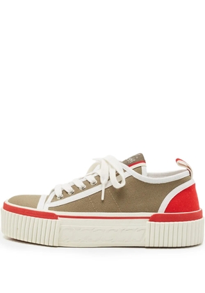Christian Louboutin Pre-Owned Pedro platform canvas sneakers - Neutrals