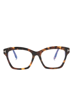 TOM FORD Eyewear tortoiseshell square-frame glasses - Brown