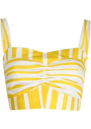 Bambah Sicily striped linen bustier top - Yellow