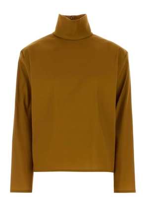 Saint Laurent mock-neck blouse - Brown