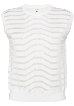 Onefifteen striped knitted vest - White