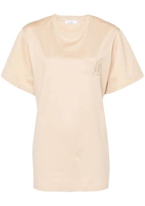 Max Mara Mango logo-embroidered T-shirt - Neutrals