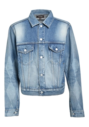MASU diamond-pattern denim jacket - Blue