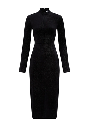 Karl Lagerfeld sparkle high-neck dress - Black