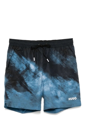 BOSS graphic print swim shorts - Blue