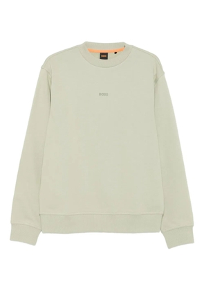 BOSS logo-print crew-neck sweatshirt - Green