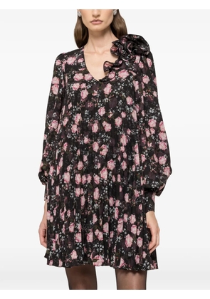 NISSA floral-print mini dress - Black