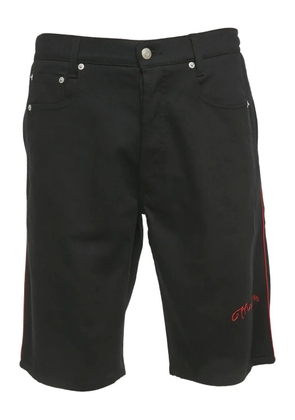 Alexander McQueen Pre-Owned embroidered denim shorts - Black