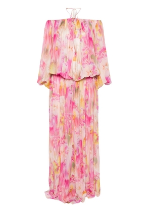 Blumarine floral-print georgette maxi dress - Pink