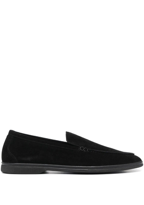 Scarosso Ludovico almond-toe suede loafers - Black