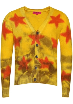 The Elder Statesman Star sprayed cardigan - Yellow