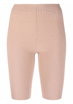 ANDREĀDAMO ribbed-knit cycling shorts - Neutrals