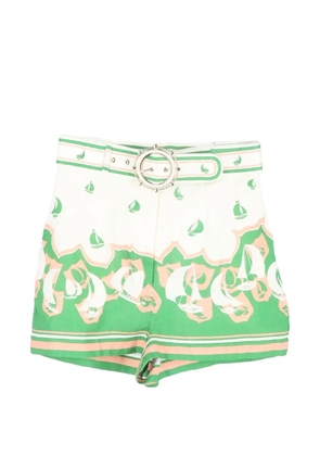 ZIMMERMANN printed belted shorts - White