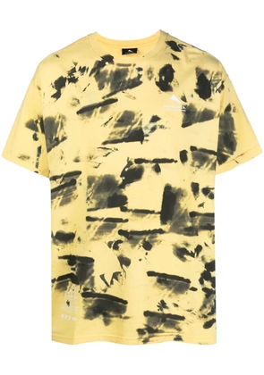 Mauna Kea paint-print short-sleeved T-shirt - Yellow