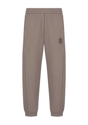 Giorgio Armani logo-embroidered side-stripe track pants - Neutrals