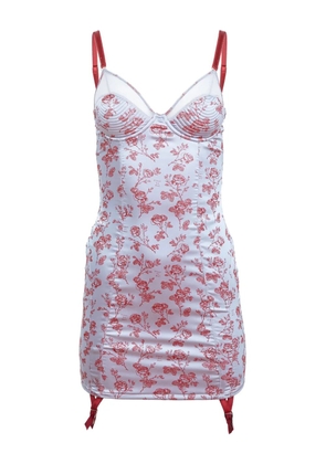 Fleur Du Mal Bebe rose-jacquard slip dress - Blue