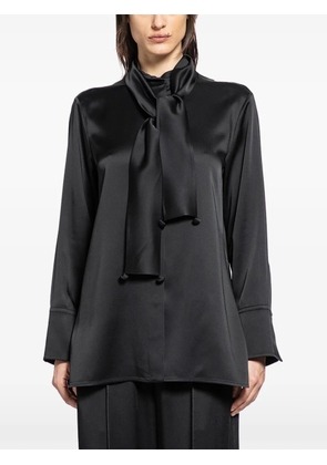 Jil Sander 132 tie-neck satin blouse - Black