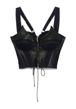 MITILIANE COUTURE denim-insert corset top - Blue