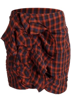 Bally checked ruched mini skirt - Red