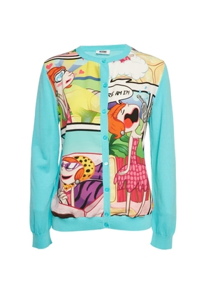Moschino Cheap & Chic printed long-sleeve cardigan - Blue