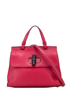 Gucci Pre-Owned 2000-2015 Medium Leather Bamboo Daily satchel - Red