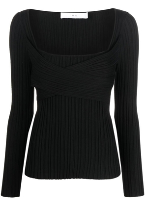 IRO wrap-design ribbed top - Black