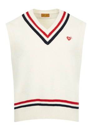 Human Made sleeveless v-neck knitted vest - White