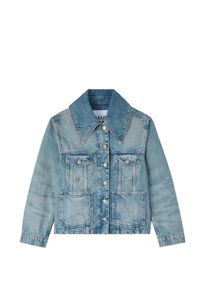 GANNI patch-pocket denim jacket - Blue