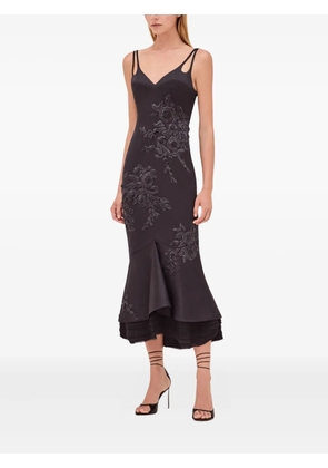 Alexis Raquel embroidered mermaid dress - Black