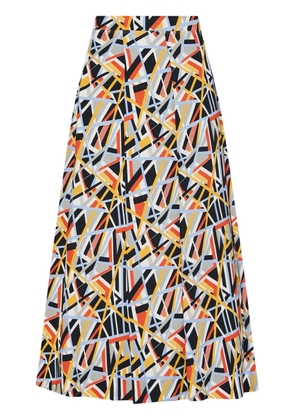 Rosetta Getty abstract-print pleat-detail maxi skirt - Orange