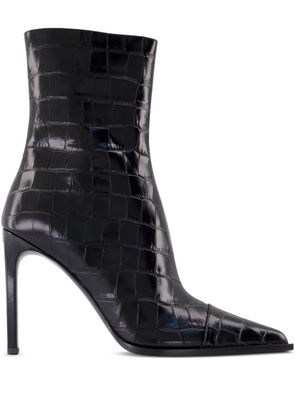 AMIRI crocodile-effect pointed-toe boots - Black