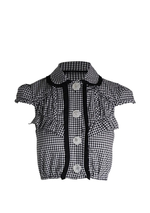 Miu Miu Pre-Owned gingham cropped shirt - White