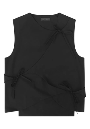 HELIOT EMIL tie-fastening layered vest - Black