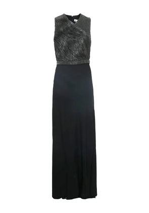 Carven Vintage sequin-embellished pleated maxi dress - Black