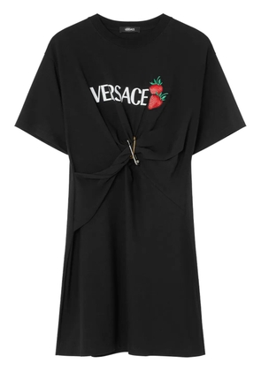 Versace Safety Pin embroidered T-shirt dress - Black