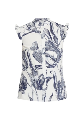 ERDEM floral-print sleeveless blouse - Neutrals