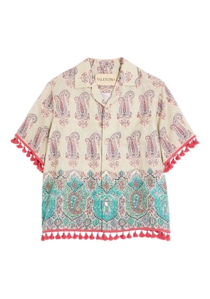 Valentino Garavani Voyage Imaginaire-print bowling shirt - White