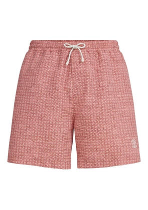 Brunello Cucinelli flower-print swim shorts - Orange