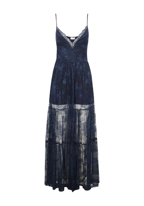 Ermanno Scervino panelled V-neck midi dress - Blue