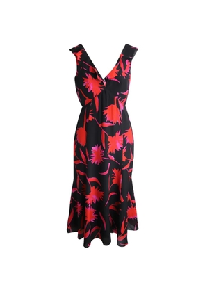 Saloni Holly floral sleeveless dress - Black
