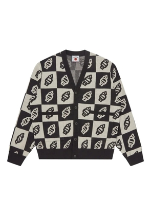 ICECREAM leaf-motif knitted cardigan - Black