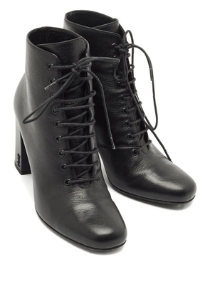 Saint Laurent Pre-Owned lace-up leather boots - Black