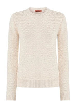 Missoni chevron-pattern crew-neck sweater - Neutrals