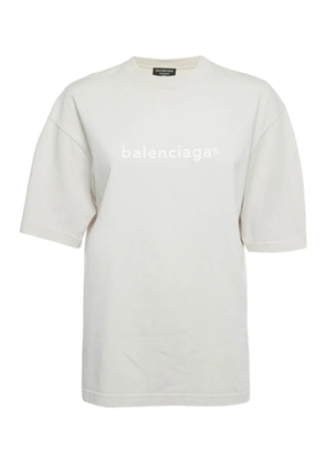 Balenciaga Pre-Owned cotton logo-print T-shirt - Neutrals