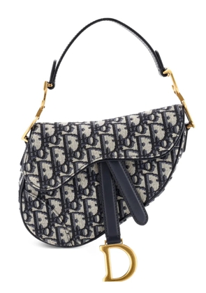 Christian Dior Pre-Owned Saddle Handbag Oblique Canvas Mini shoulder bag - Blue