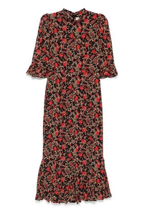 Rhode Felix baroque-print midi dress - Red
