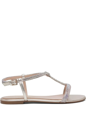 Ninalilou beaded-embellish T-bar sandals - Silver