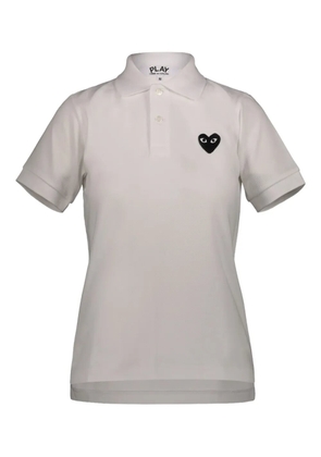 Comme Des Garçons Play embroidered-heart cotton polo - White